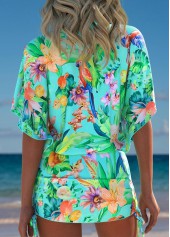 Tropical Plants Print Mint Green Cover Up | thumb picture 