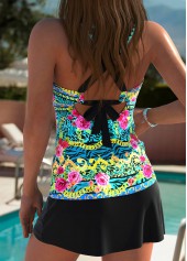 Mid Waisted Floral Print Multi Color Tankini Set | thumb picture 