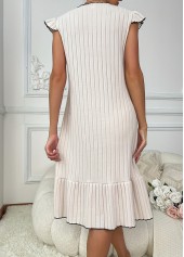 Beige Short Sleeve Round Neck Nightdress | thumb picture 