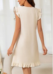 Beige color Sleeveless V Neck Nightdress | thumb picture 