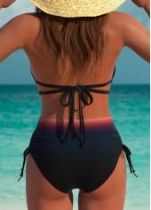 Mid Waisted Ombre Multi Color Bikini Set | thumb picture 