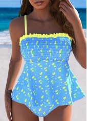 Mid Waisted Ditsy Floral Print Sky Blue Tankini Set | thumb picture 