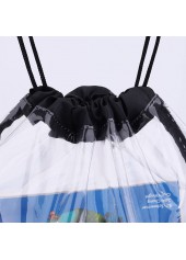 Black Transparent Drawstring Backpack Beach Bag | thumb picture 