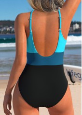 Peacock Blue Cut Out One Piece Swimwear | thumb picture 
