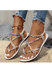 Multi Color Tribal Print Toe Post Falt | thumb picture 