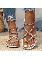 Multi Color Tribal Print Toe Post Falt | thumb picture 