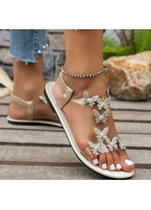 Silvery White Color Round Toe Falt | thumb picture 