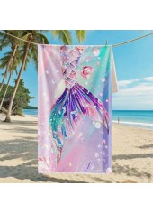 Multi Color Marine Life Print Beach Blanket