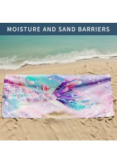 Multi Color Marine Life Print Beach Blanket | thumb picture 