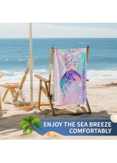 Multi Color Marine Life Print Beach Blanket | thumb picture 