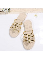 Golden Toe Post Falt Flip Flops Slippers | thumb picture 
