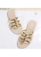 Golden Toe Post Falt Flip Flops Slippers | thumb picture 