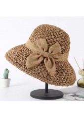 Dark Camel Bowknot Design Visor Hat