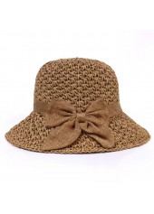 Dark Camel Bowknot Design Visor Hat | thumb picture 