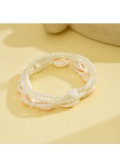 White Shell Heart Alloy Anklet Set | thumb picture 