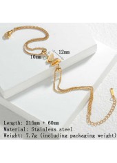 Golden Animal Print Butterfly Design Anklet | thumb picture 