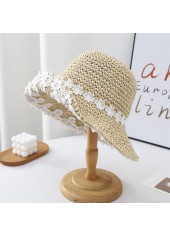 Light Camel Floral Print Visor Hat