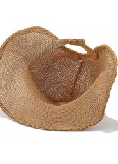 Dark Camel Breathable Visor Straw Hat | thumb picture 