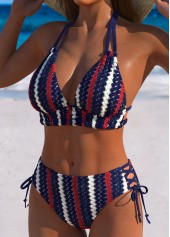 Mid Waisted Flag Print Multi Color Bikini Set | thumb picture 