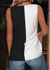 Black Animal Print Sleeveless Scoop Neck Tank Top | thumb picture 