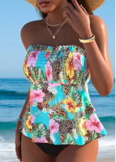 Mid Waisted Floral Print Multi Color Tankini Set | thumb picture 