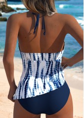 Mid Waisted Tie Dye Print Navy Tankini Set | thumb picture 