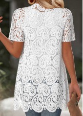 White Short Sleeve Embroidery Light Cardigan | thumb picture 