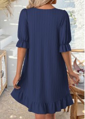 Navy Half Sleeve Round Neck Dress | thumb picture 