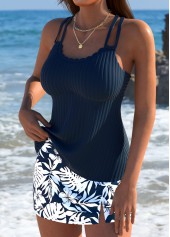 Plus Size Mid Waisted Navy Tankini Set | thumb picture 