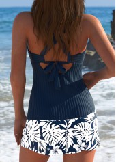 Plus Size Mid Waisted Navy Tankini Set | thumb picture 