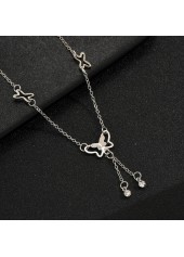 Silver Color Butterfly Iron Detail Anklet | thumb picture 