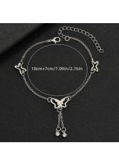 Silver Color Butterfly Iron Detail Anklet | thumb picture 