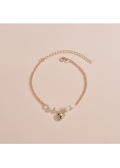 Golden Heart Design Alloy Beaded Anklet | thumb picture 