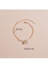 Golden Heart Design Alloy Beaded Anklet | thumb picture 