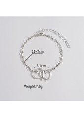 Silver Color Heart Alloy Detail Anklet | thumb picture 