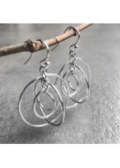 Silver Color Round Alloy Detail Earrings | thumb picture 