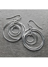Silver Color Round Alloy Detail Earrings | thumb picture 