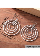 Silver Color Round Alloy Detail Earrings | thumb picture 
