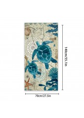 Peacock Blue Marine Life Print Beach Blanket | thumb picture 