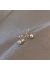 Golden Cherry Design Pearl Copper Earrings | thumb picture 