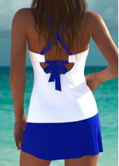 Mid Waisted Floral Print Royal Blue Tankini Set | thumb picture 