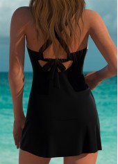 Mid Waisted Floral Print Black Tankini Set | thumb picture 