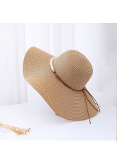 Light Camel Color Pearl Detail Visor Hat | thumb picture 