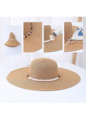 Light Camel Color Pearl Detail Visor Hat | thumb picture 