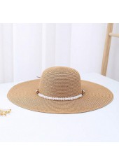 Light Camel Color Pearl Detail Visor Hat | thumb picture 