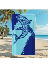 Blue Marine Life Print Beach Blanket