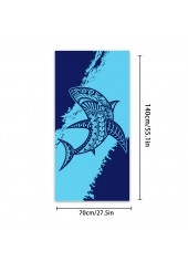 Blue Marine Life Print Beach Blanket | thumb picture 