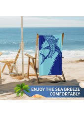 Blue Marine Life Print Beach Blanket | thumb picture 
