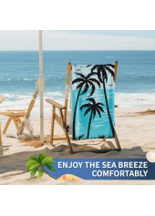 Sky Blue Tropical Plants Print Beach Blanket | thumb picture 