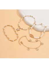 Golden Color Shell Alloy Detail Anklets | thumb picture 